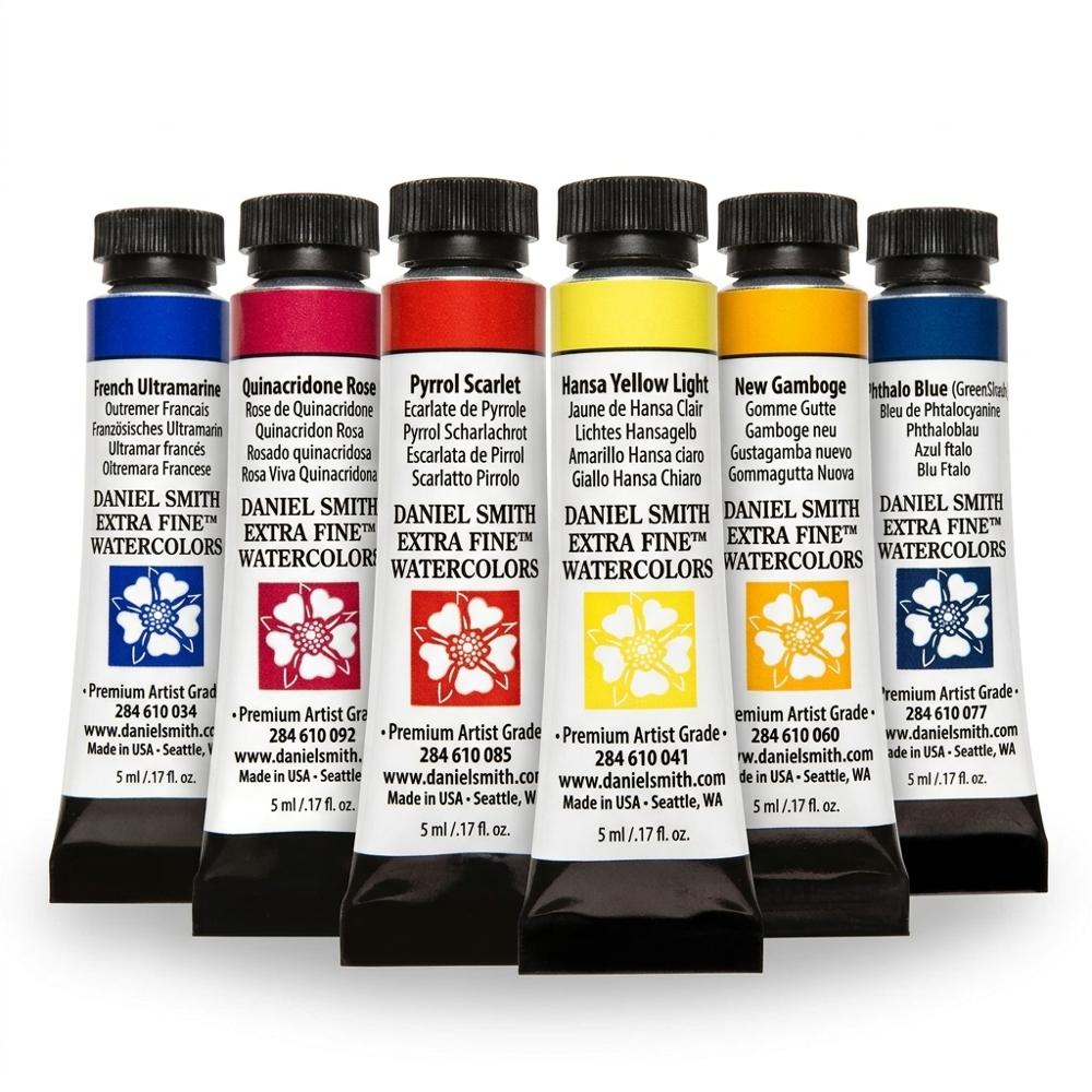 Extra Fine Essentials Introductory Watercolor, 6 Tubes, 5 ml