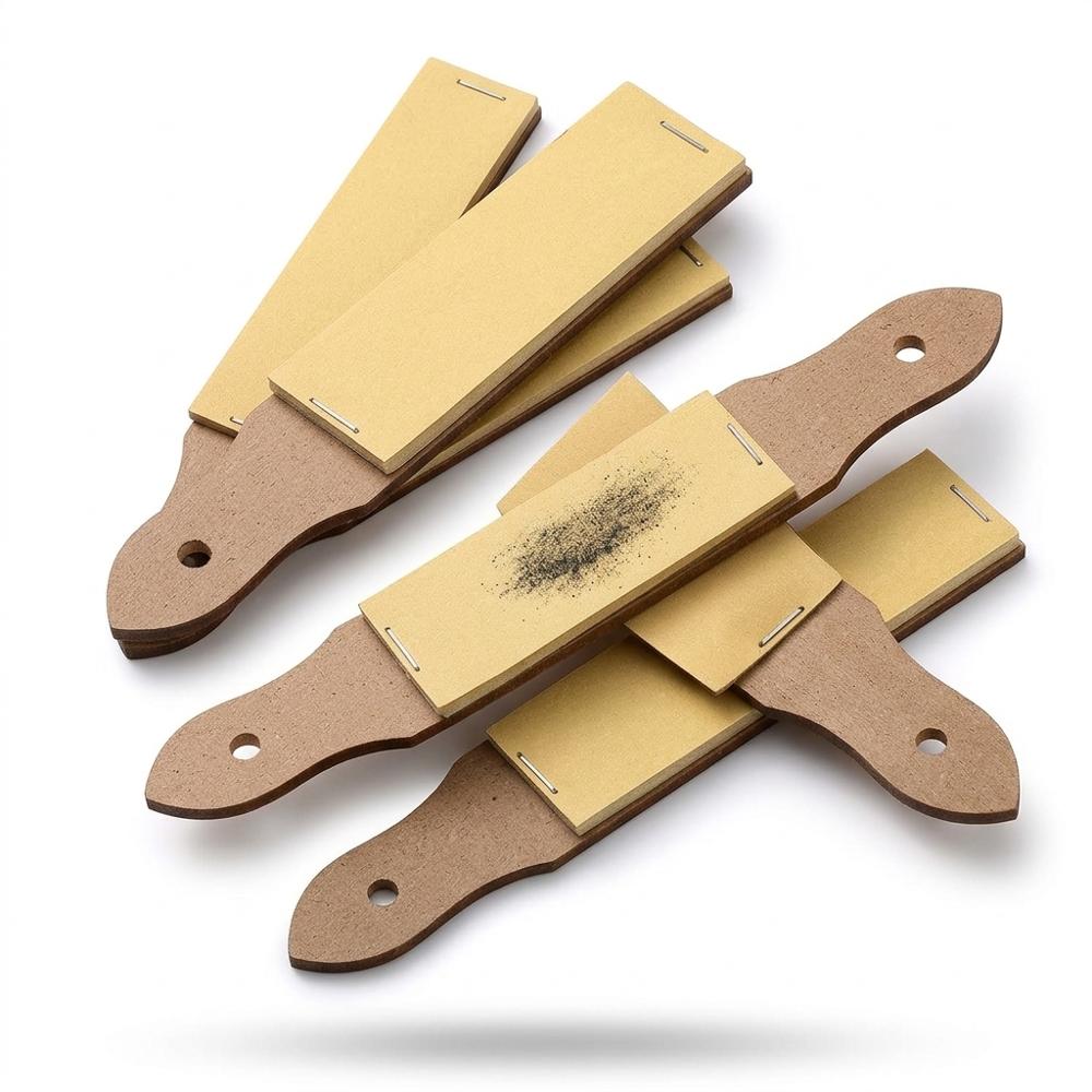 sandpaper sharpening block for shaping charcoal points and making powder