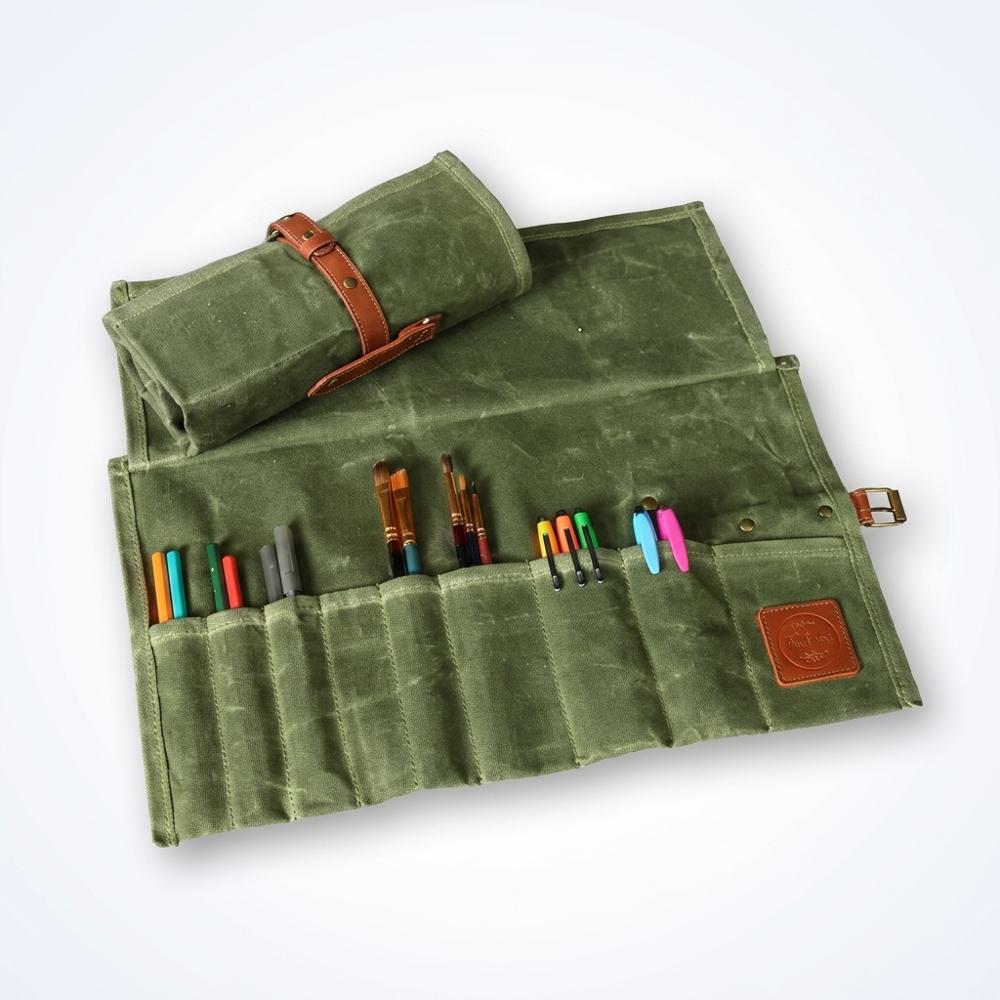 Waxed canvas roll to carry the whole kit