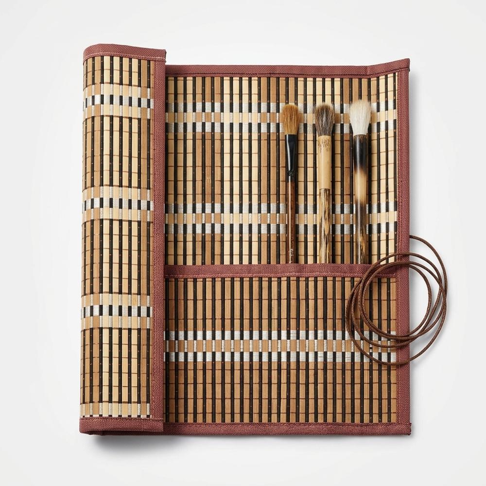 bamboo slat roll for drying and storing brushes