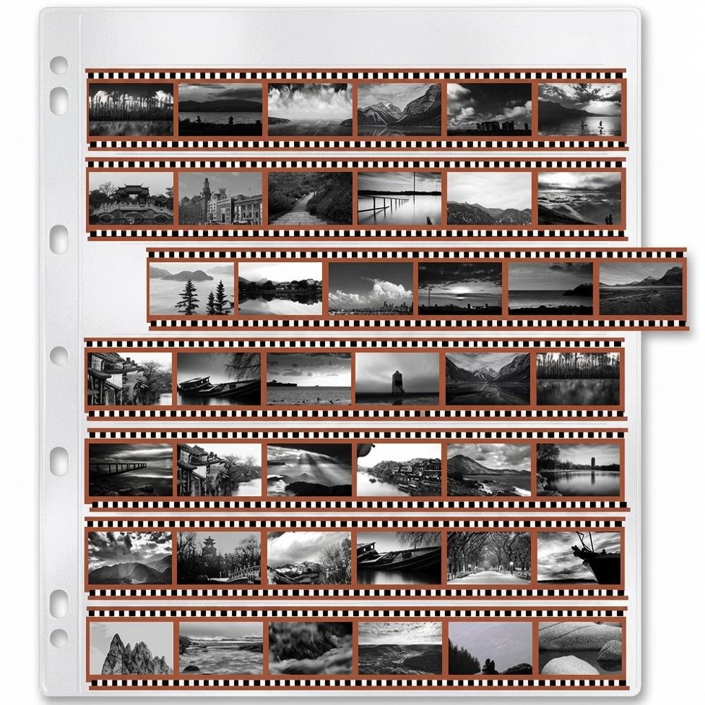 Acid-free archival sleeves for storing 35mm negatives