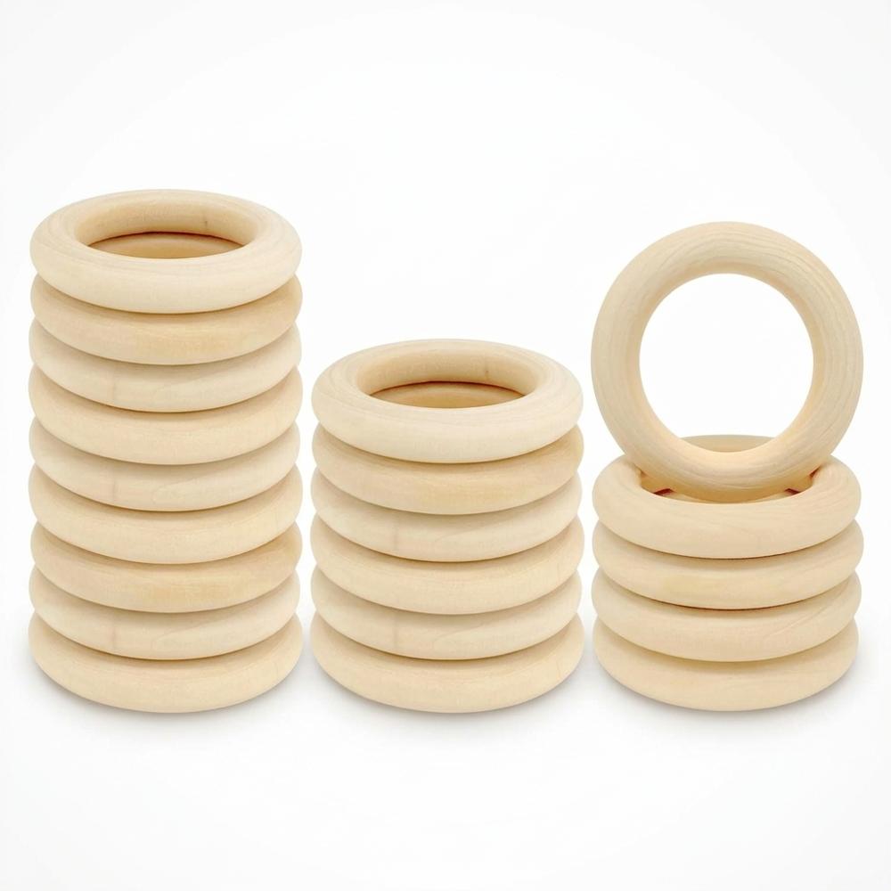 Unfinished wooden rings for macramé plant hangers and hoops