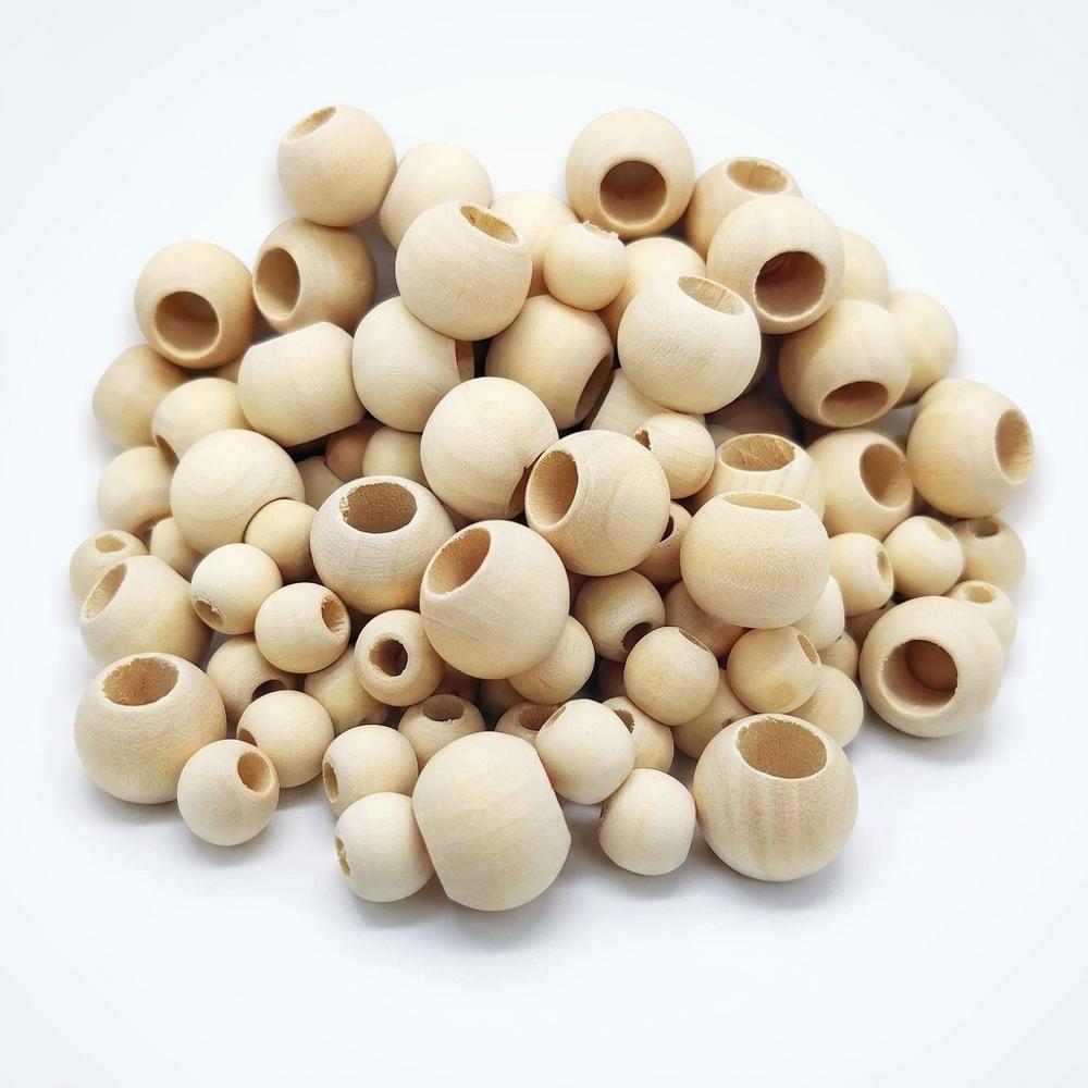 Large-hole wooden beads for threading onto macramé cord