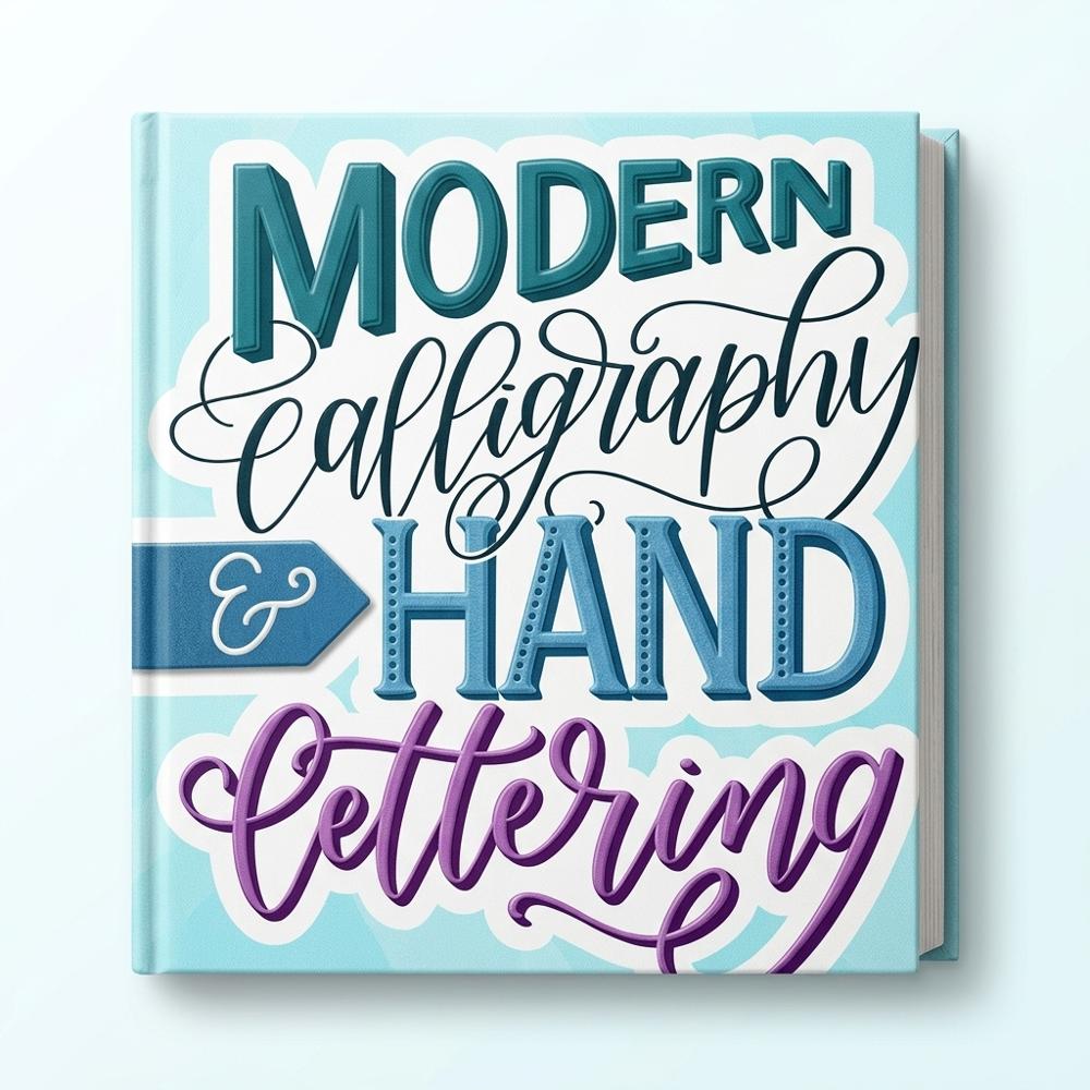 Cuaderno de práctica de caligrafía moderna con plantillas guía