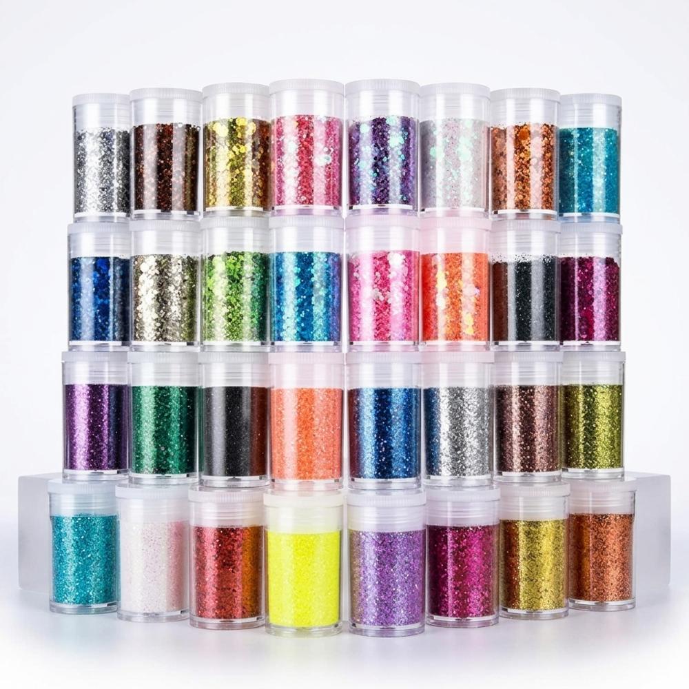 Fine and chunky glitter set for geode effects in resin