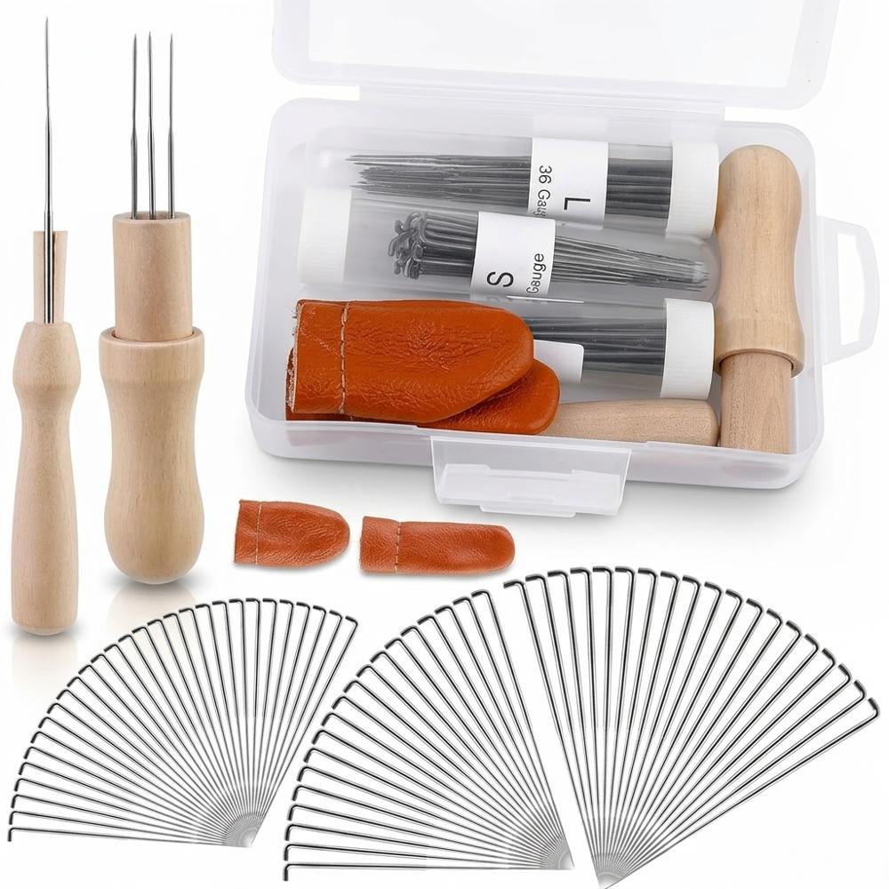Mayboos 74 Pcs Needle Felting Kit with Handle