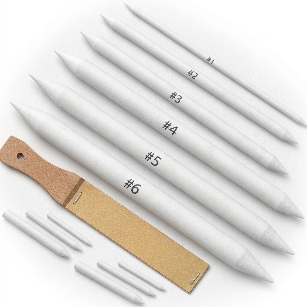 paper blending stumps in graded sizes for smoothing skin tone