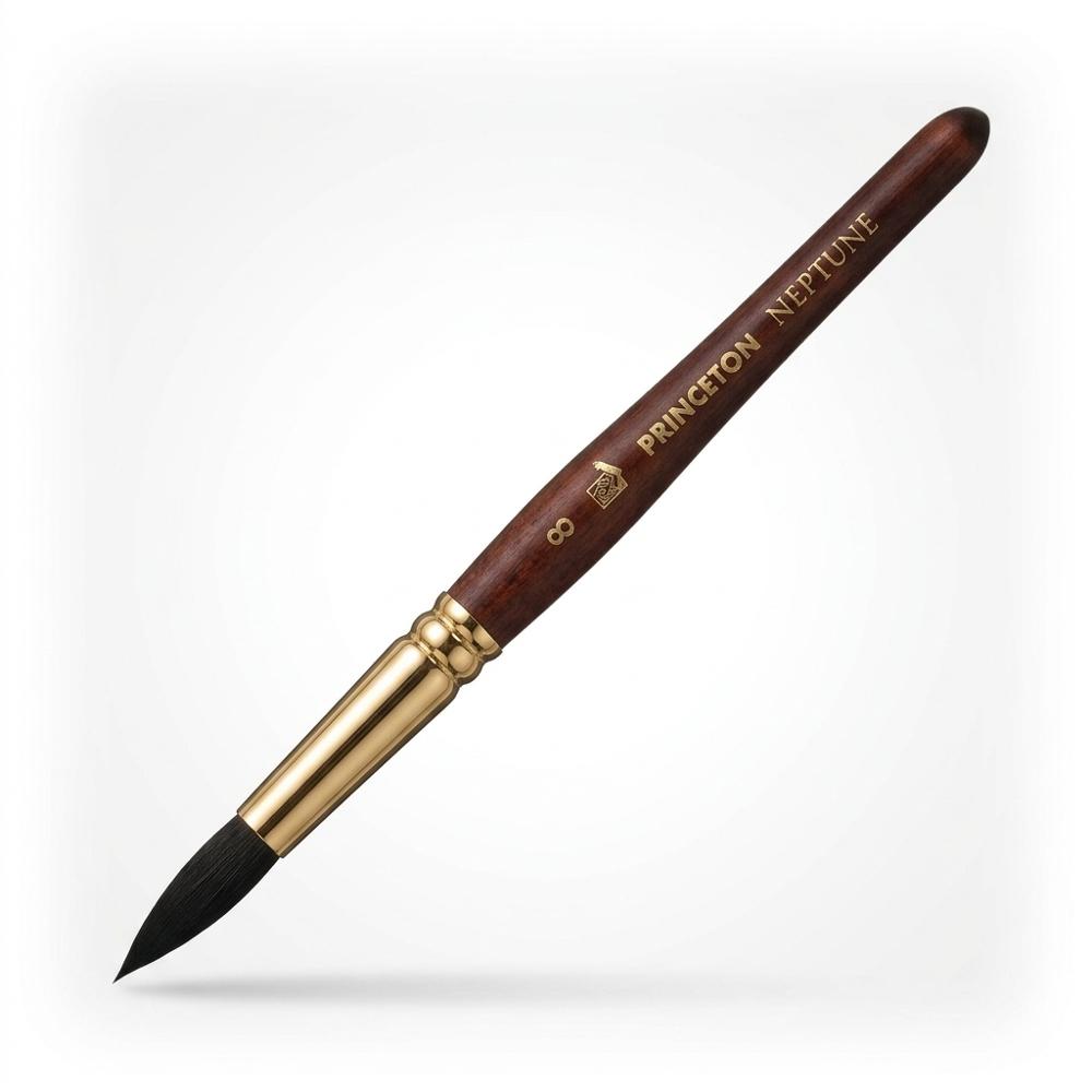 Neptune Series 4750 Synthetic Squirrel Watercolor Brush, Round, Size 8
