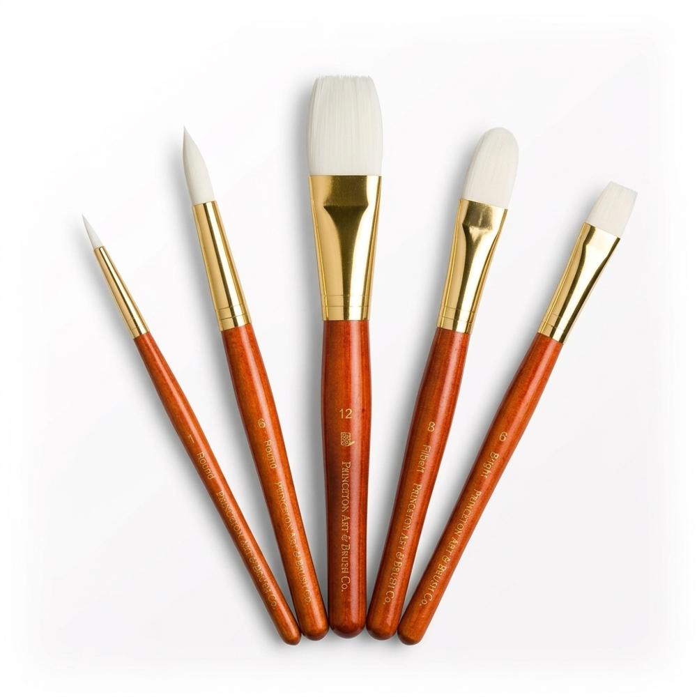RealValue Brush Set, White Taklon, 5 Piece