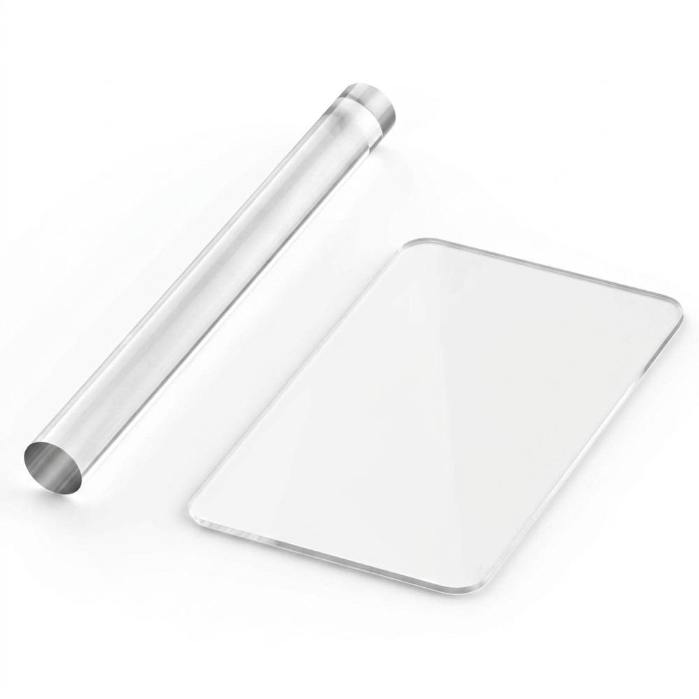 Clear acrylic roller for flattening clay into even slabs