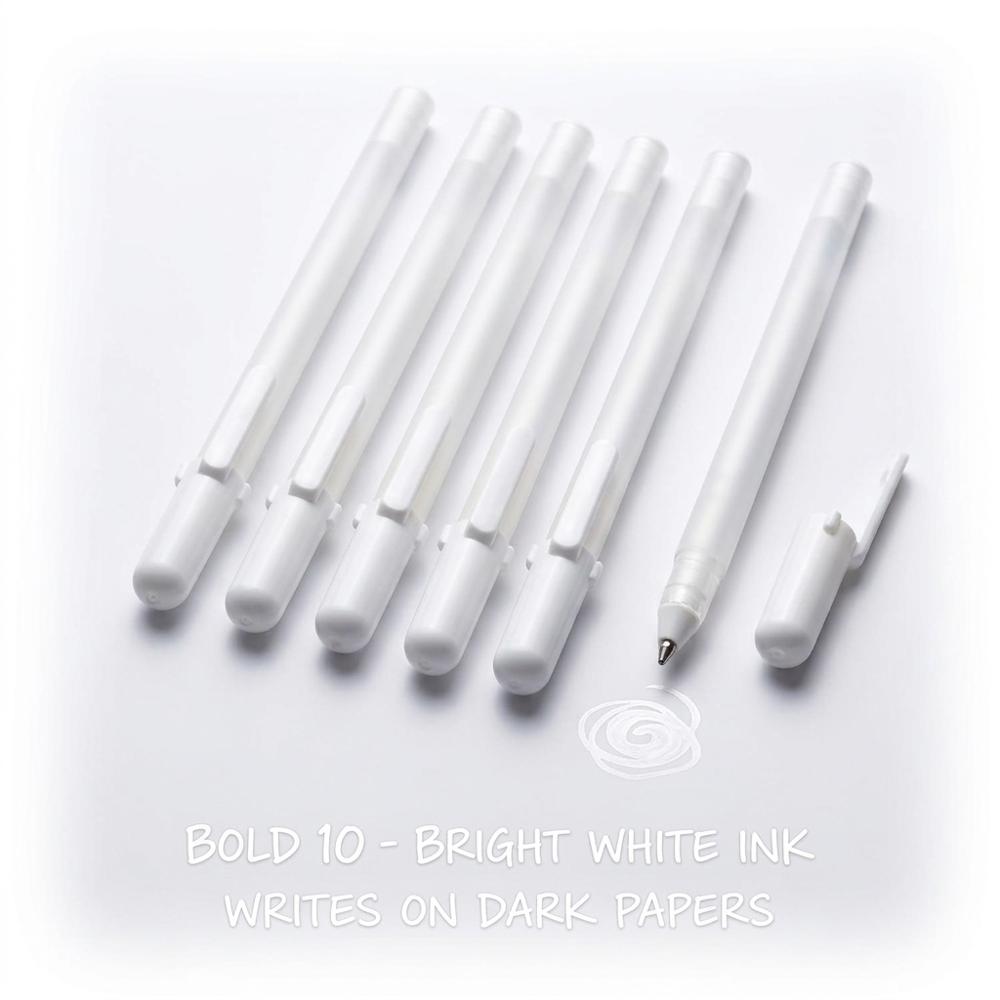 White gel pens for highlights and sparkle
