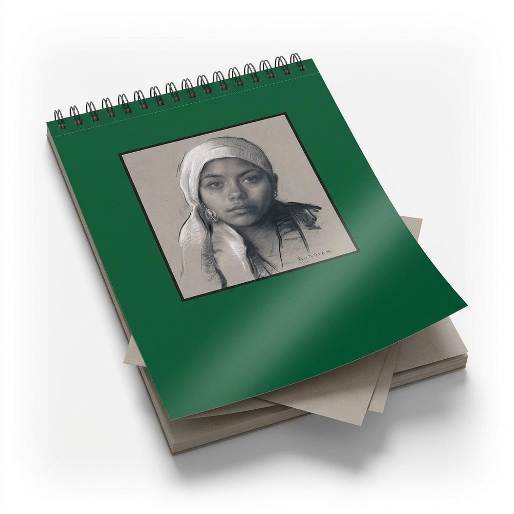mid-grey toned sketch pad for working toward black and white at once