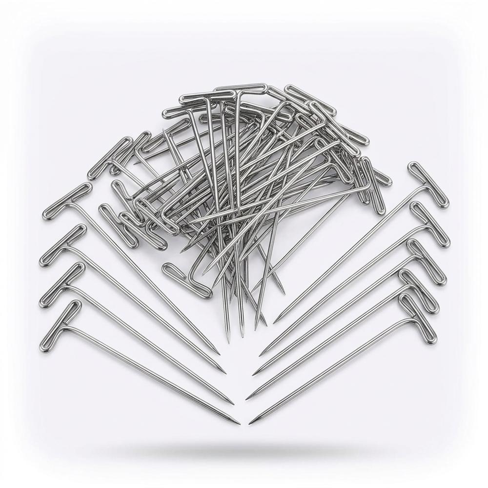 Stainless steel T-pins for pinning macramé knots in place