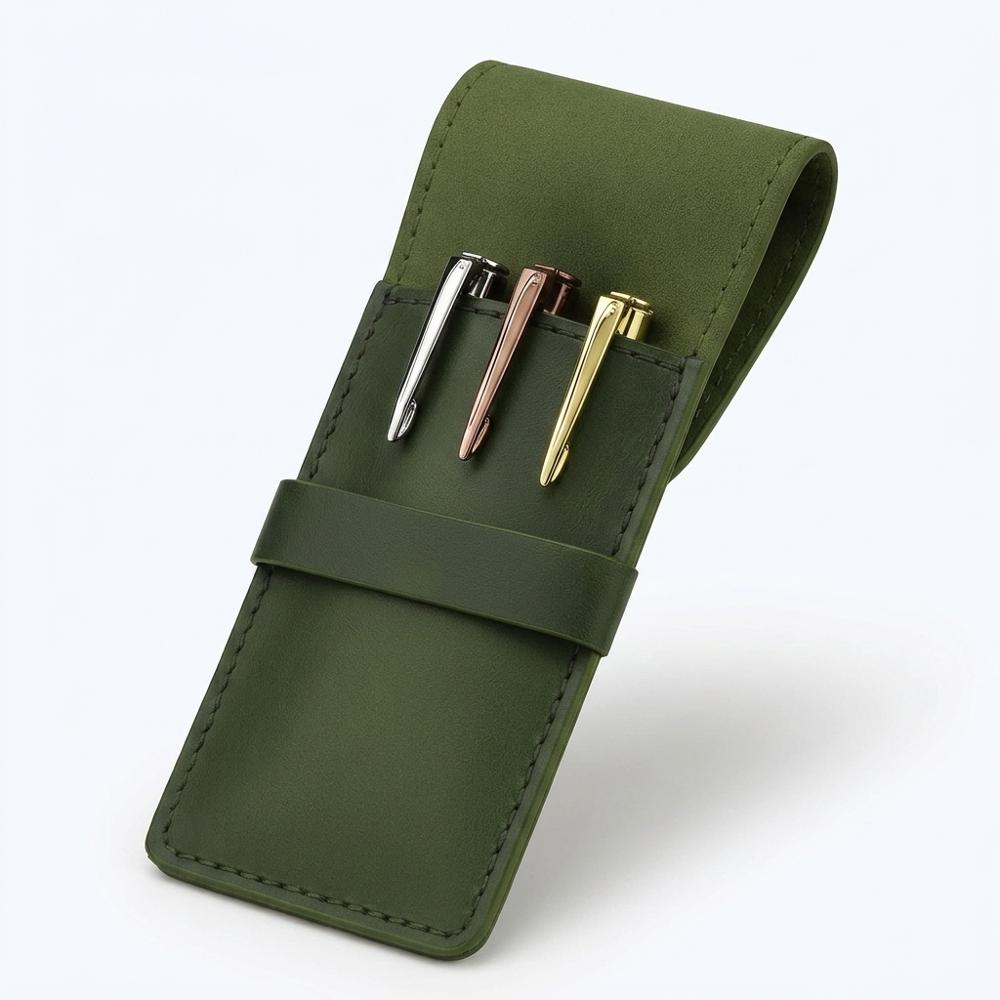Leather sleeve for carrying a pen safely