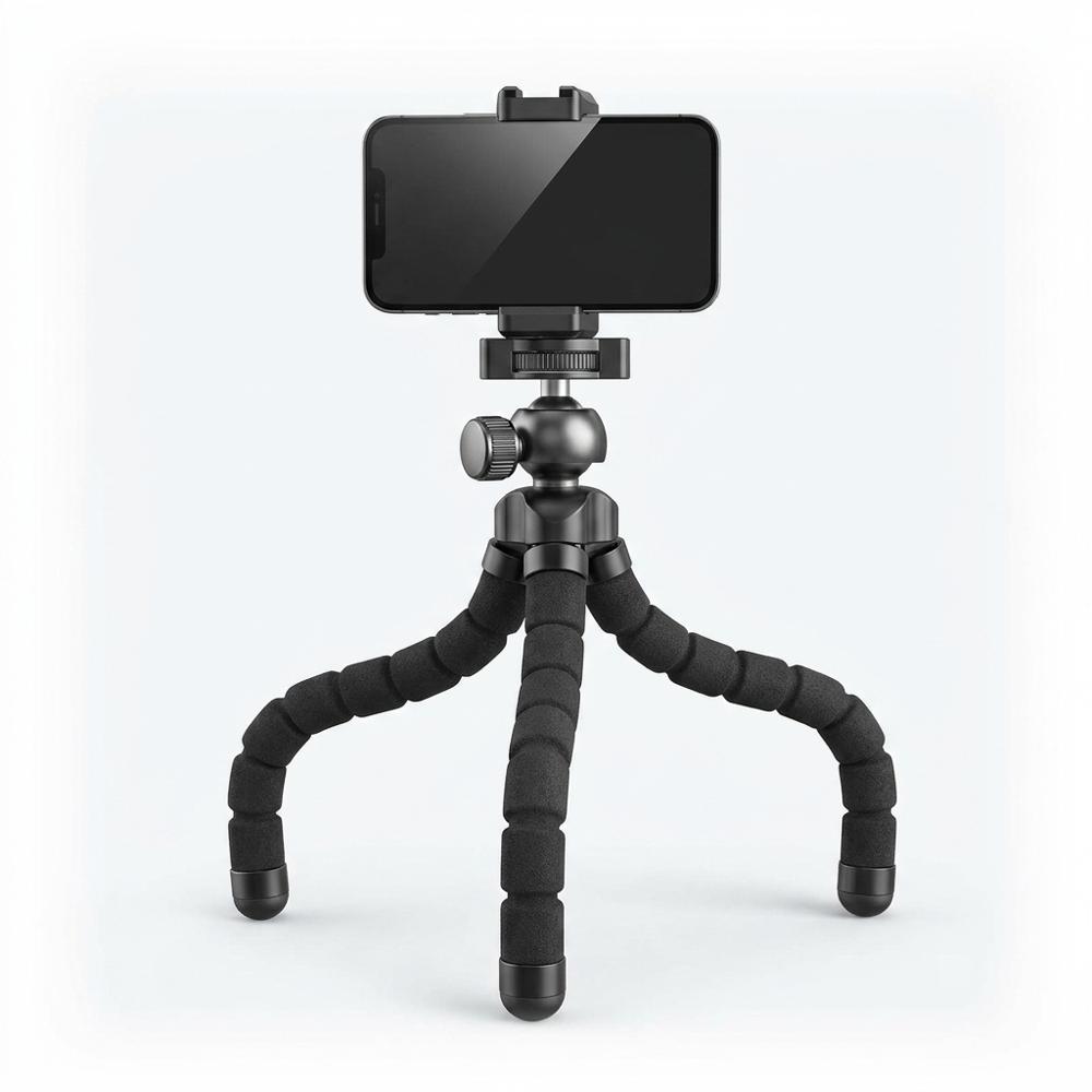 Mini tripé flexível com pernas dobráveis para celular