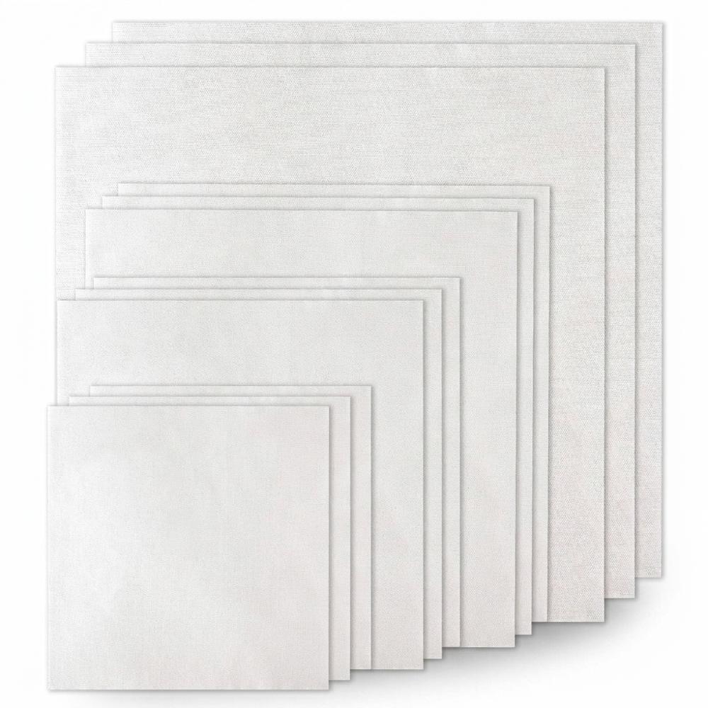 XEmbro 12-Pack Pre-Cut White Cotton Embroidery Fabric, 4 Sizes