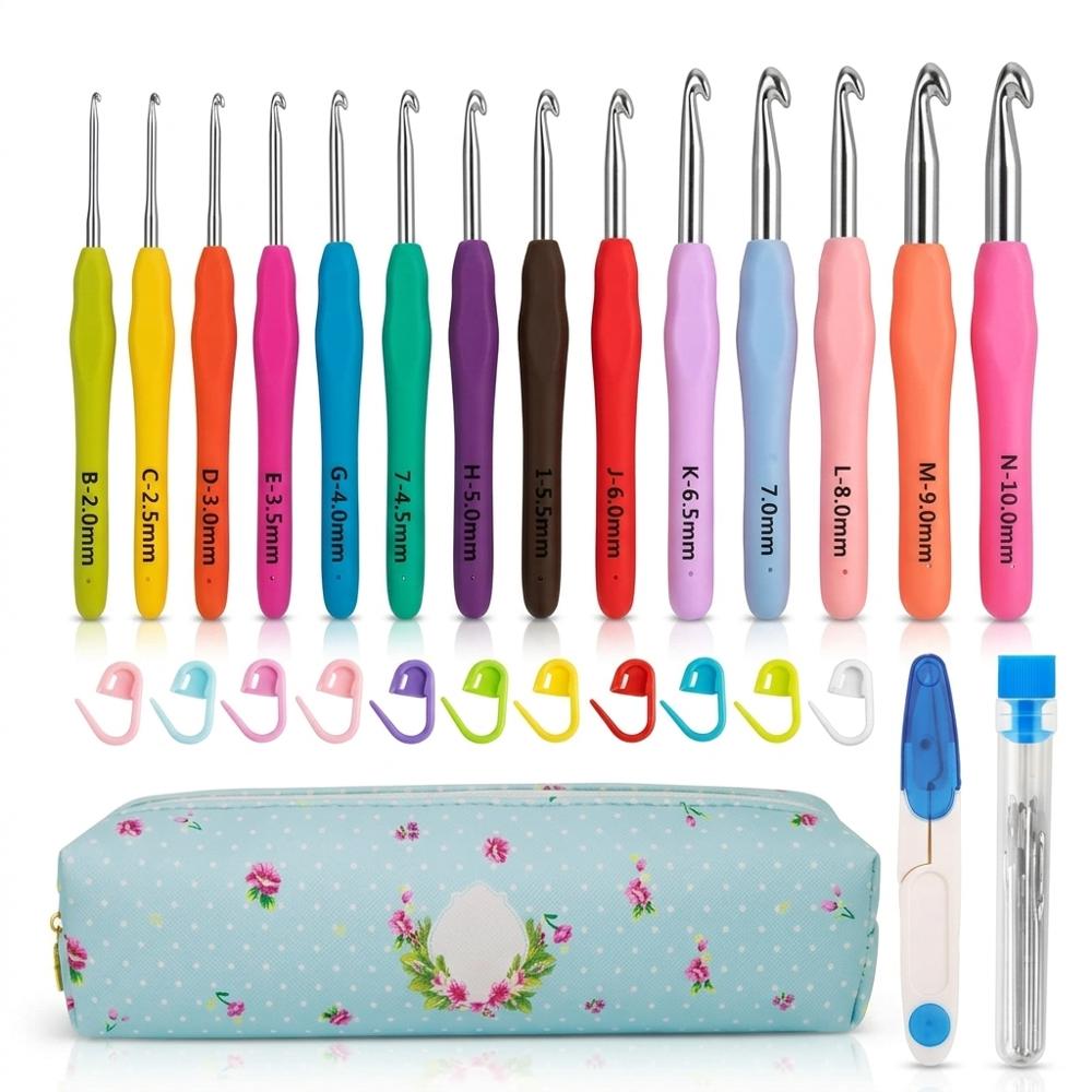 Crochet hooks for catching and fixing dropped stitches