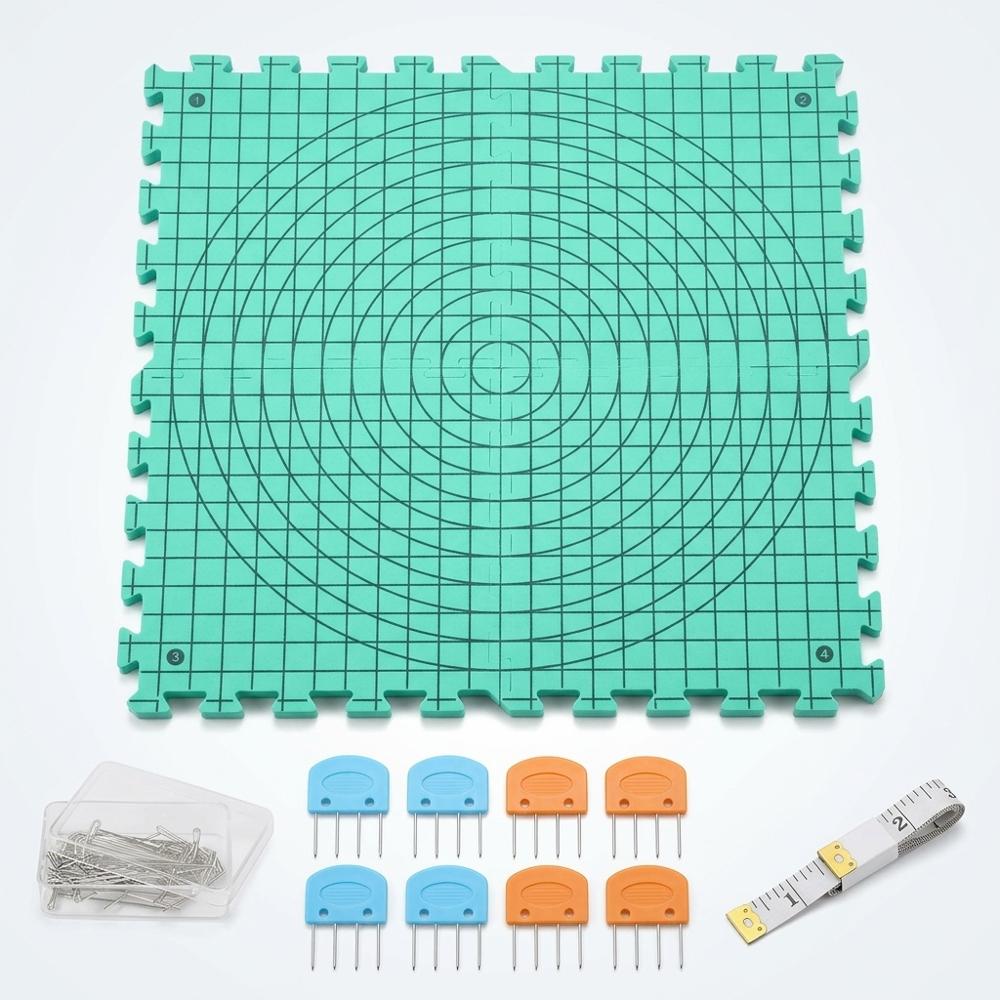 Foam blocking mats with pins for finishing knits