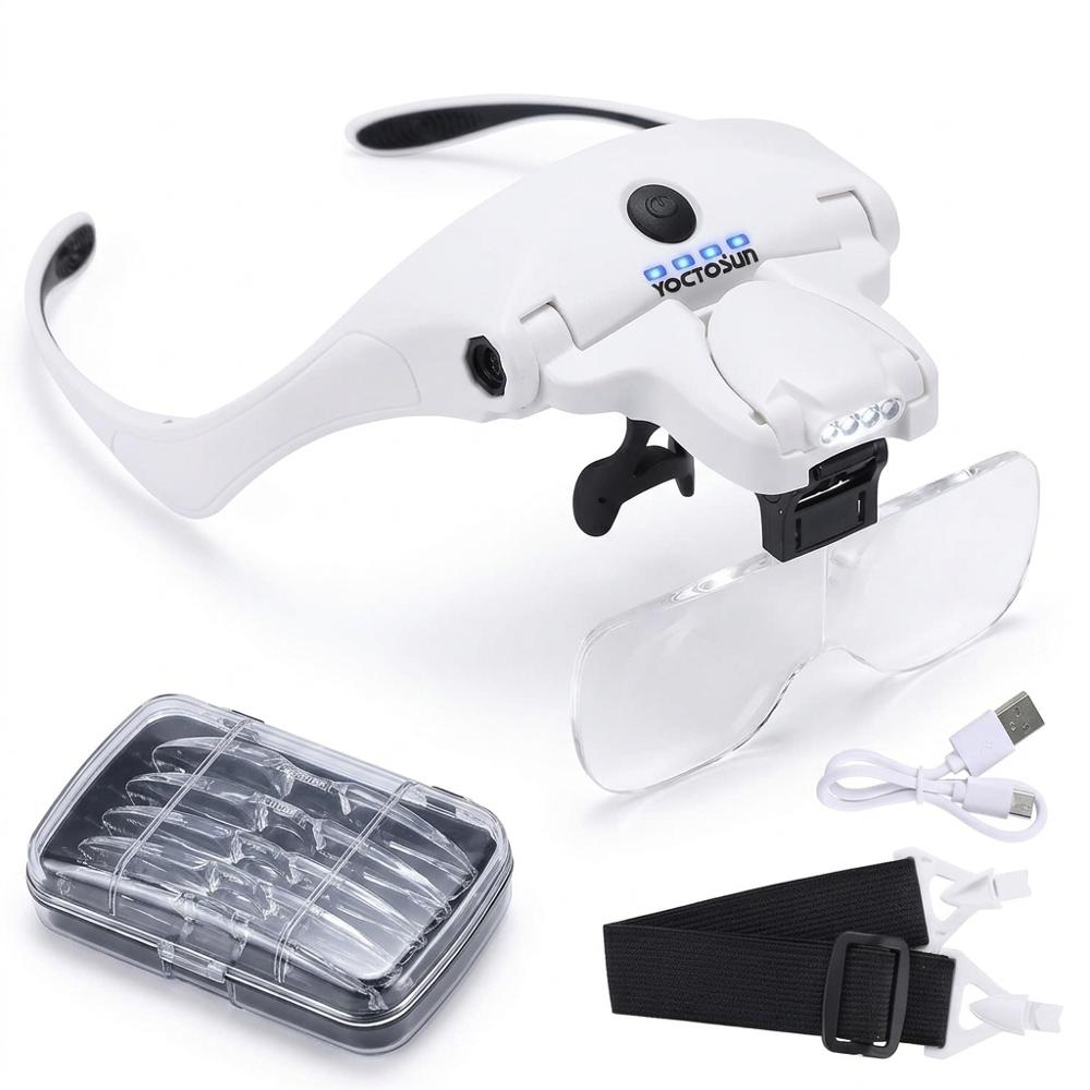 Hands-Free LED Magnifying Headset