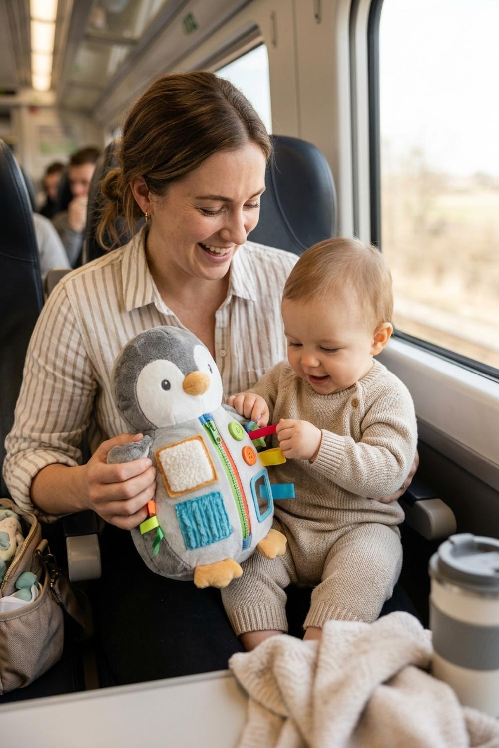Buckle Toy Blizzard Penguin Stuffed Animal - Montessori Learning Activity Toy