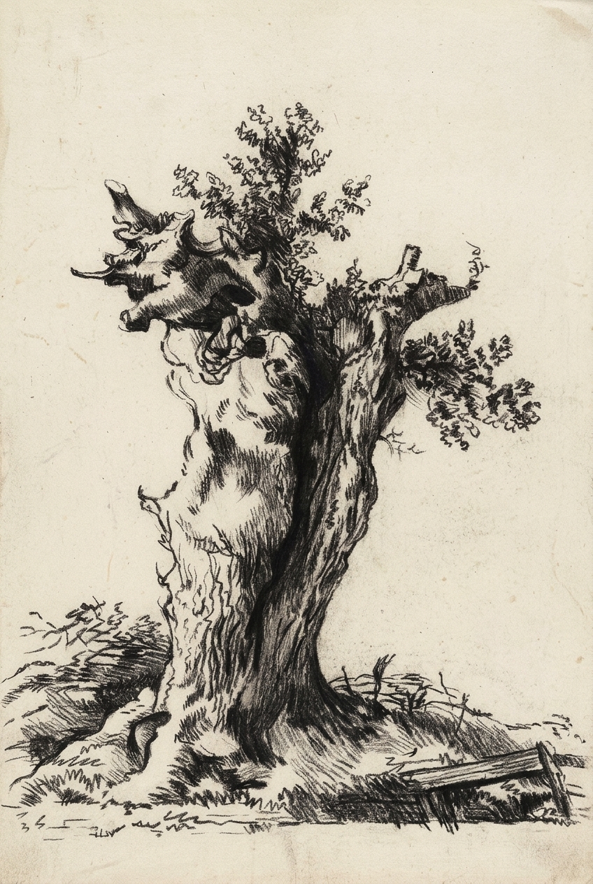 A hollow old tree trunk