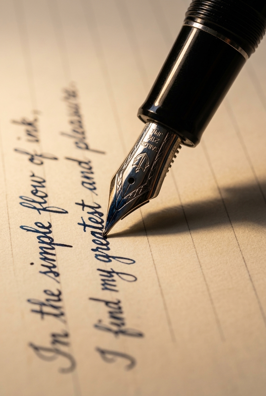 Cursive straight off the nib