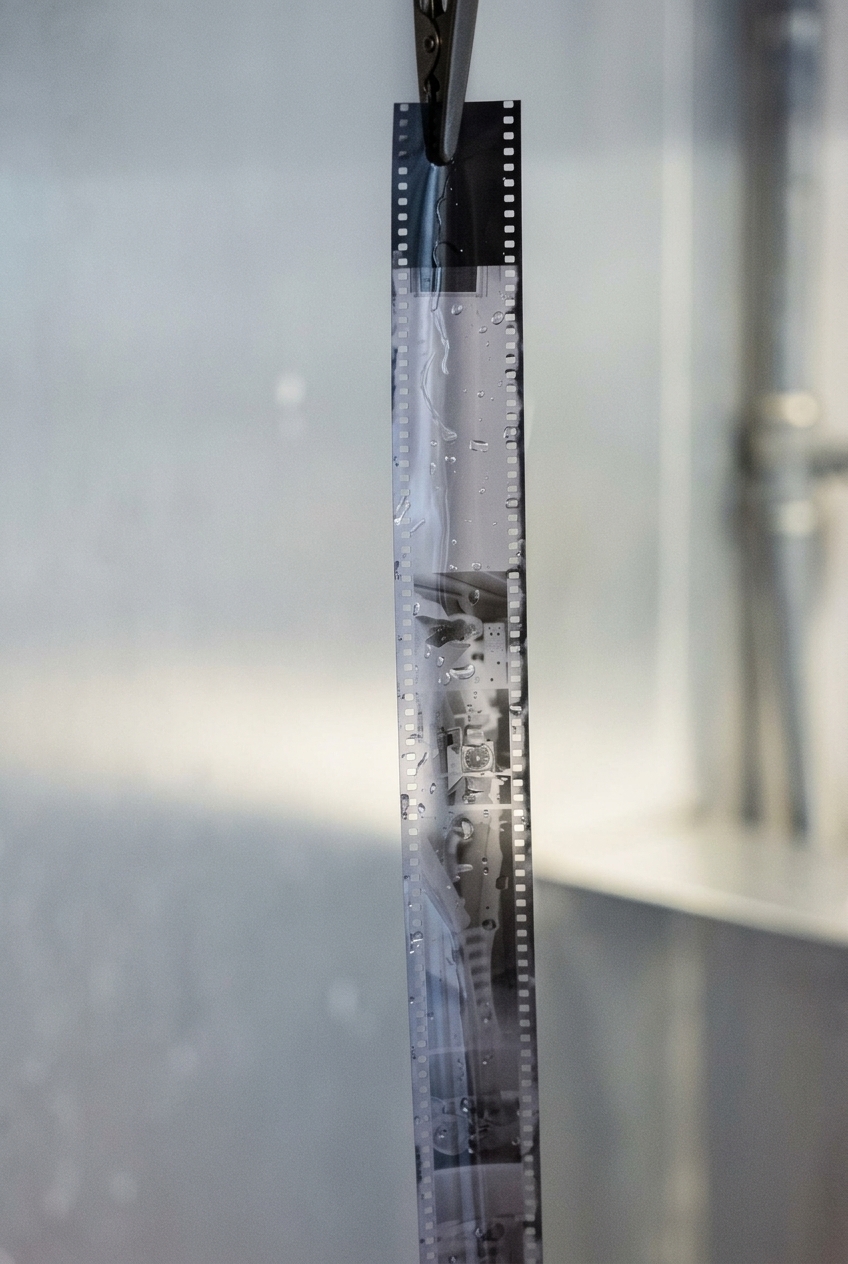 Negatives drying in window light
