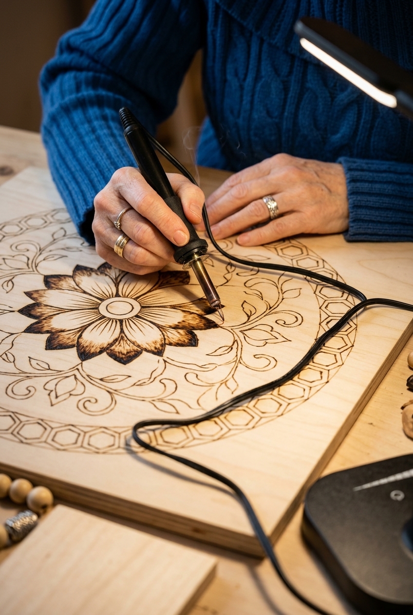 Tracing lines, then burning them