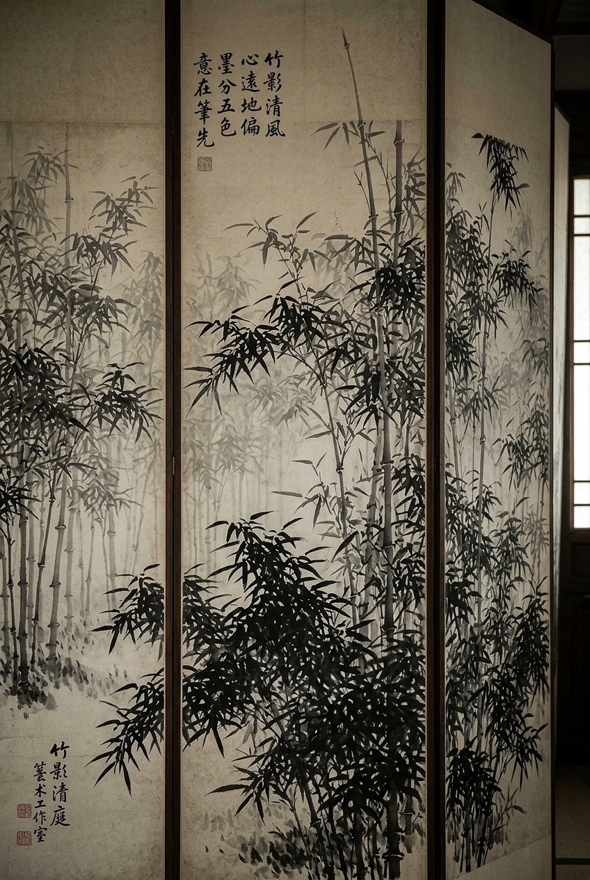 A bamboo grove built from grey