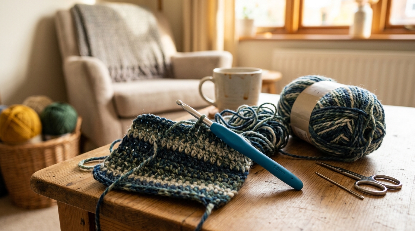 Beginner Crochet Setup: Hook, Yarn, and Starter Stitches
