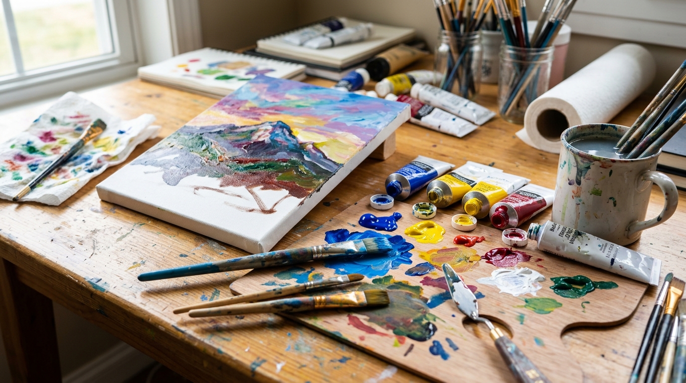 Beginner Acrylic Painting Setup: Essential Supplies List