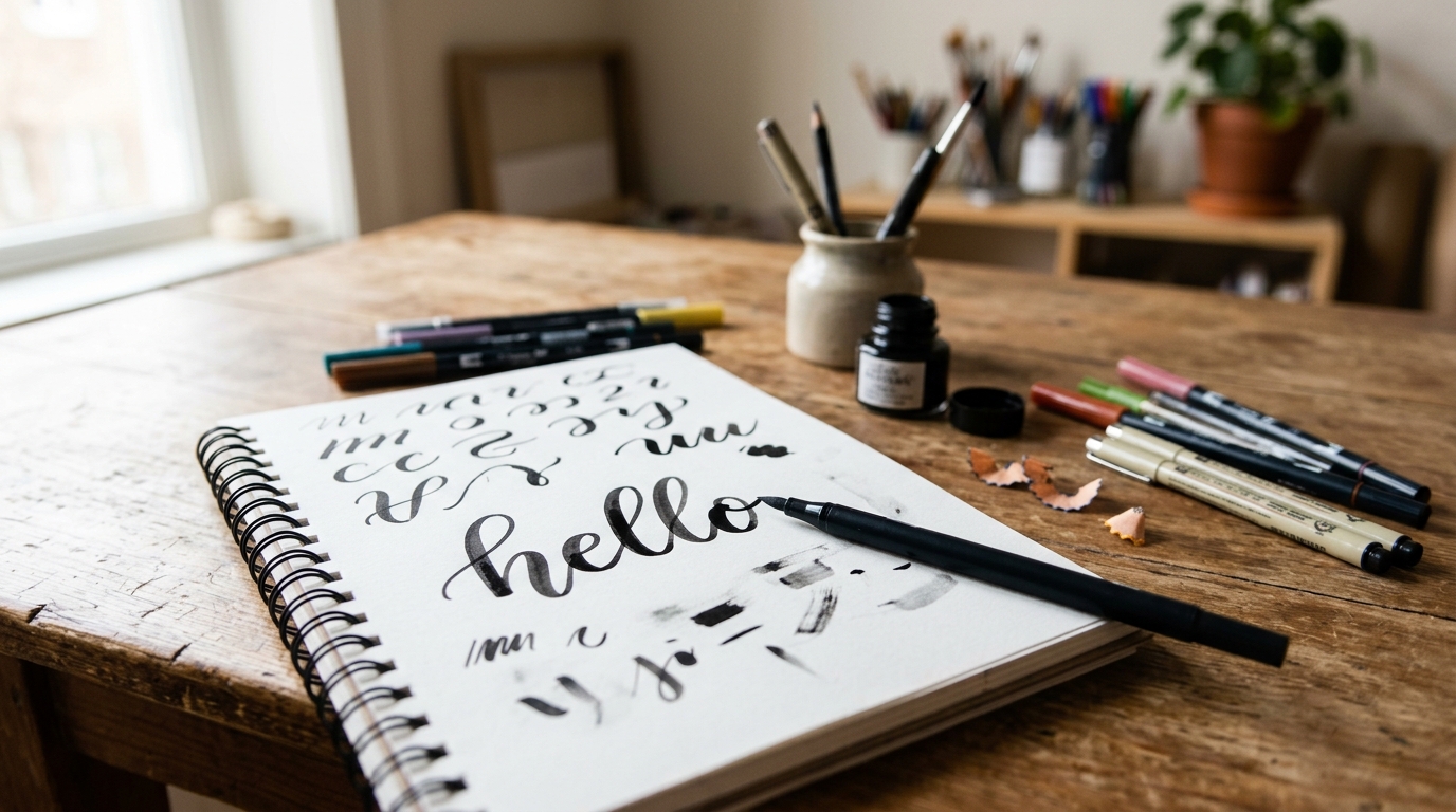 Kit de débutant en lettrage à la main : les outils pour vos premières lettres