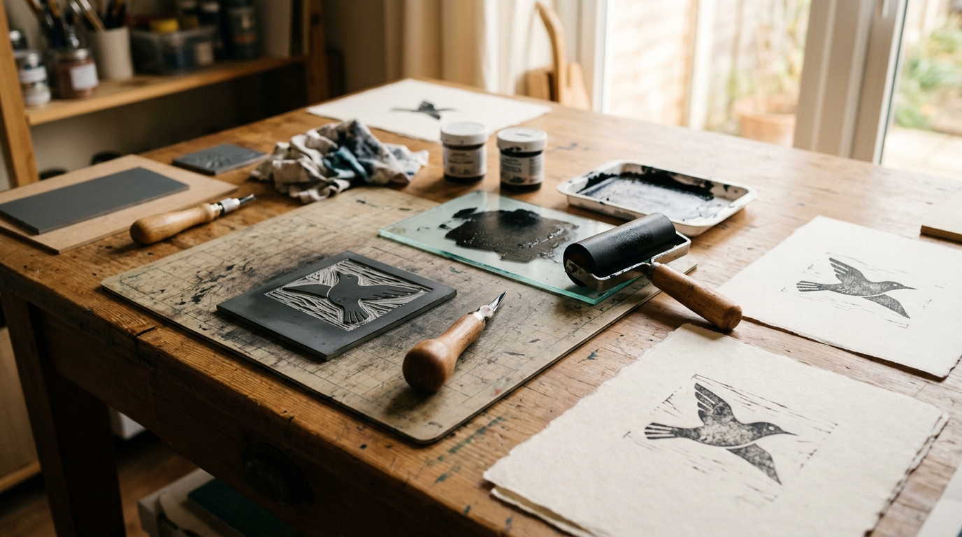 Beginner Linocut Setup: Carve, Ink, and Print Essentials
