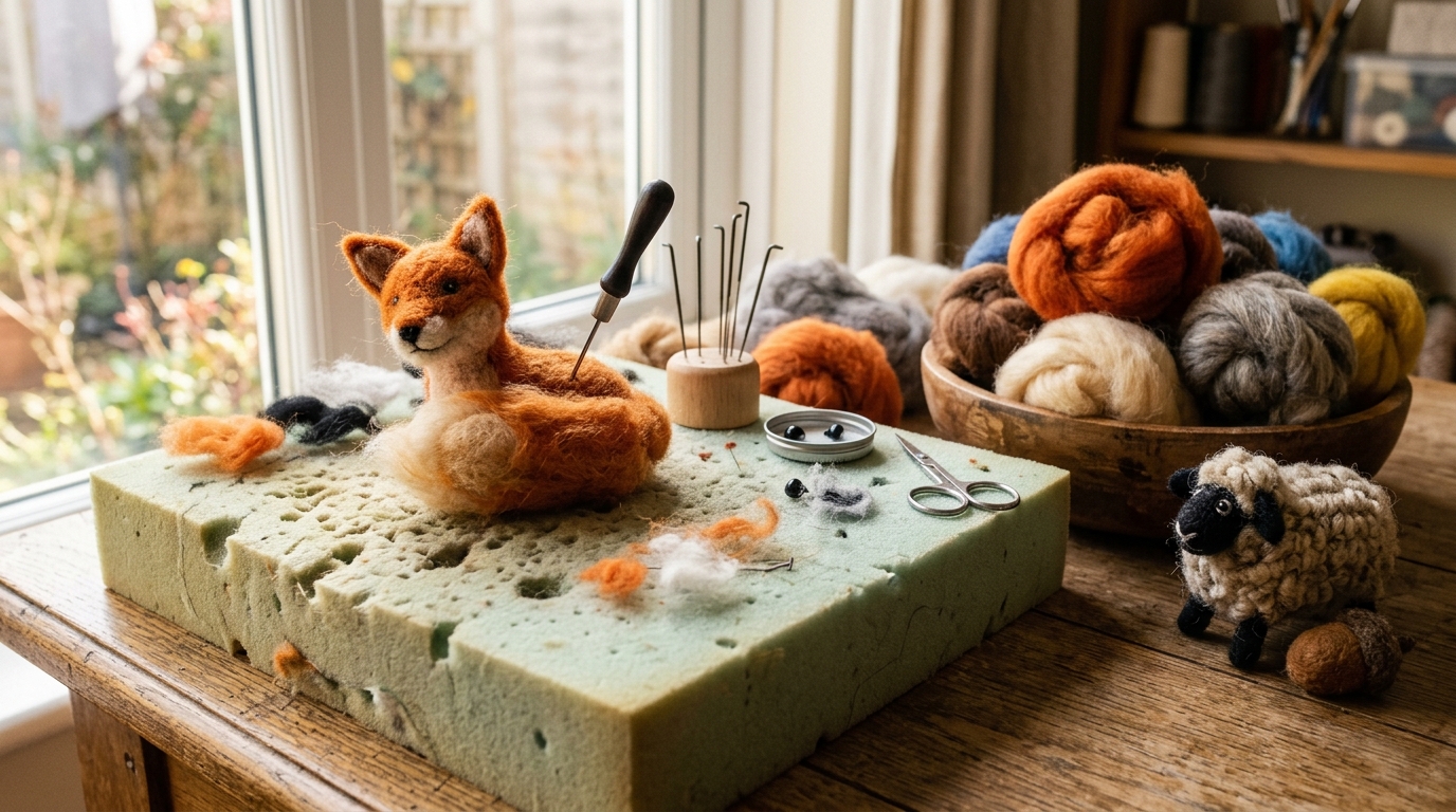 Beginner Needle Felting Setup: Sculpt Wool Into 3D Art