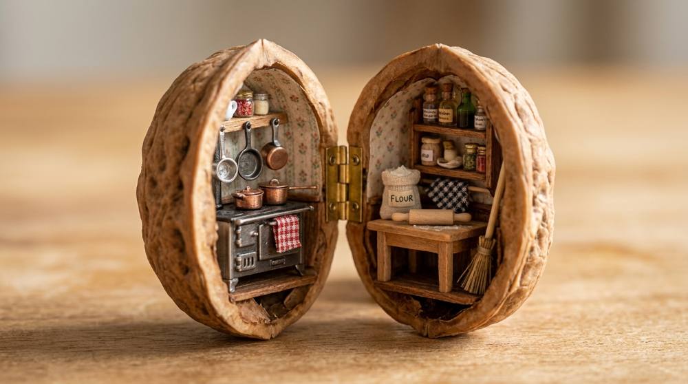 Walnut Miniatures: Tiny Worlds Hidden Inside a Shell